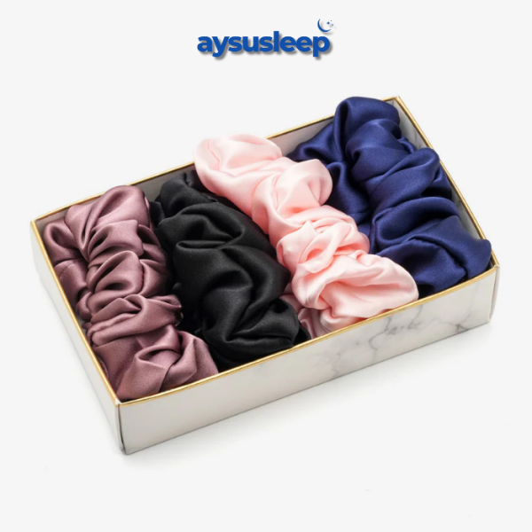 Saç Kırılmasını Önleyen Lüks İpek Saten Scrunchie Toka (4'ADET)
