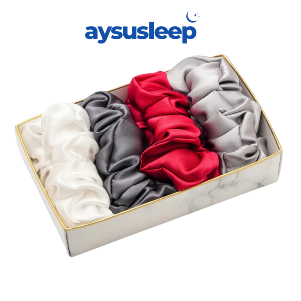 Saç Kırılmasını Önleyen Lüks İpek Saten Scrunchie Toka (4'ADET)